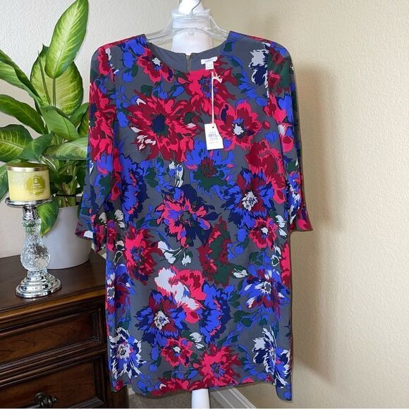 NWT Fossil Edie Silk Floral Shift Dress sz 8 - Picture 3 of 5